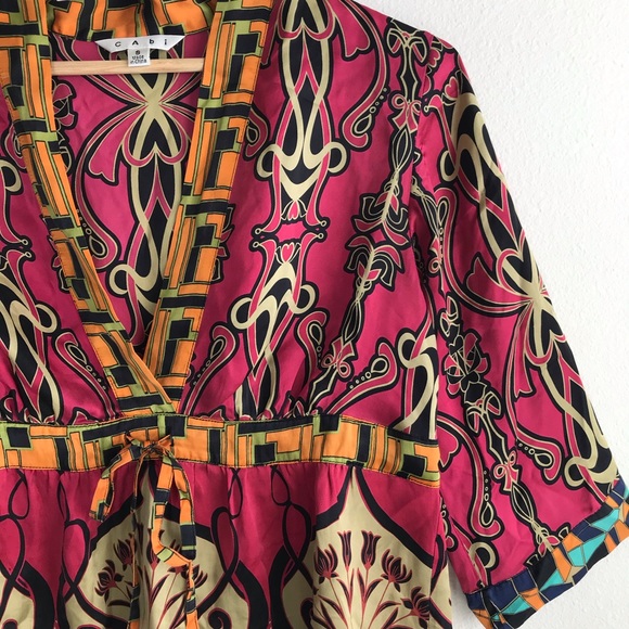 CAbi Chelsea Erte #223 100% Silk Tunic Top S - Picture 5 of 6